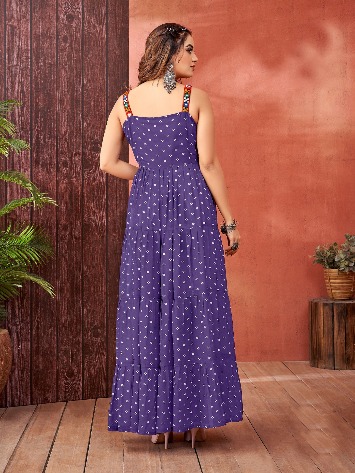 Navratri Faux Georgette Gown with Full Flair