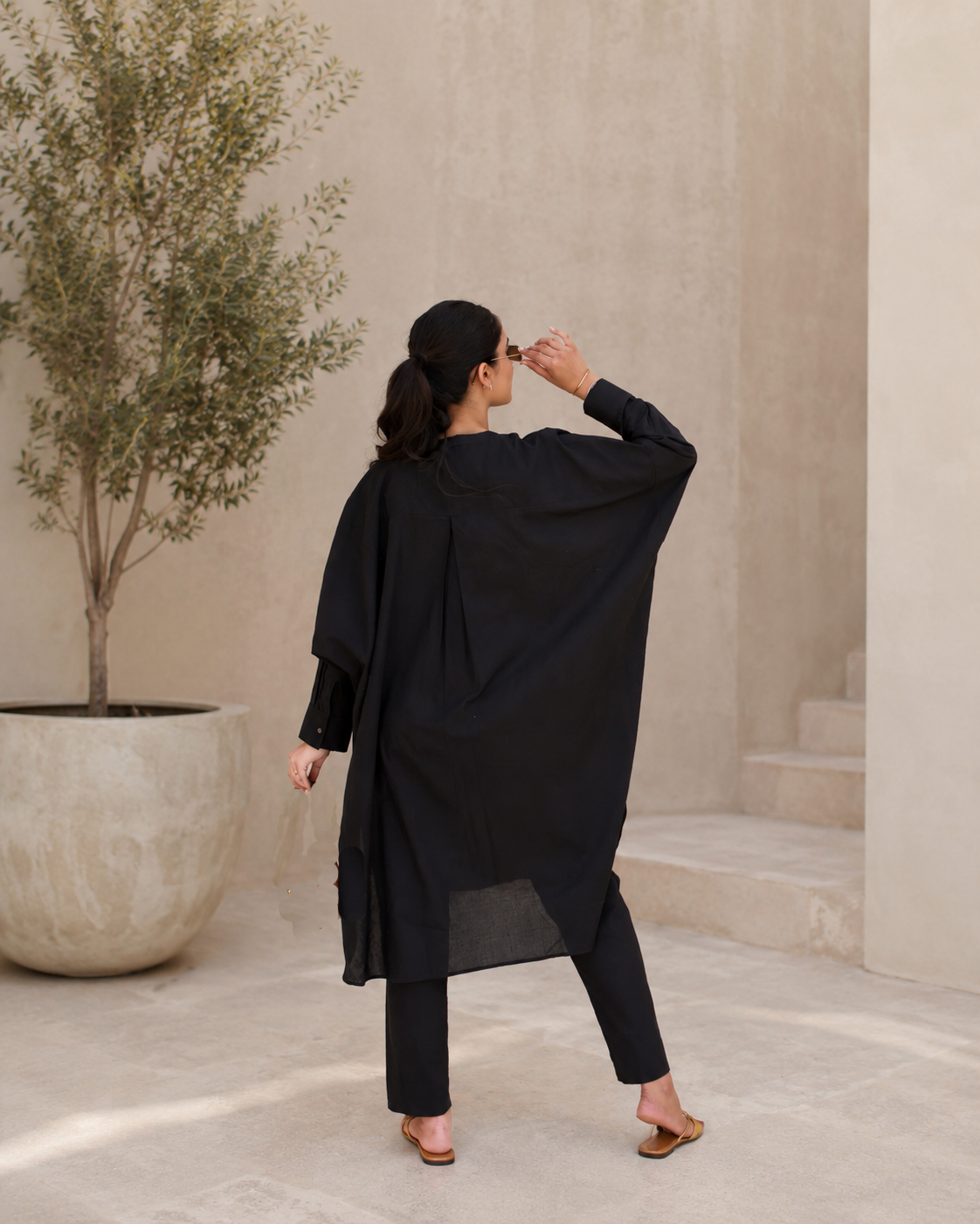 Vihaana Black Cotton Co-ord Set