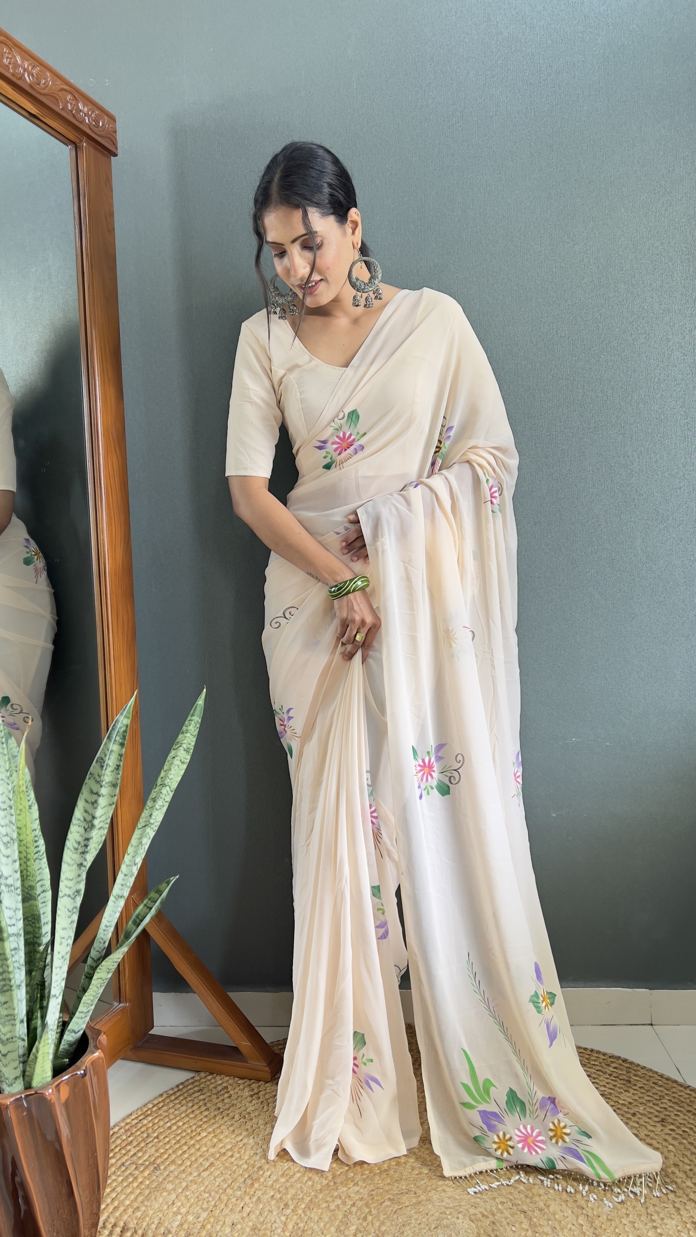 Hand-Painted Ready-to-Wear Saree