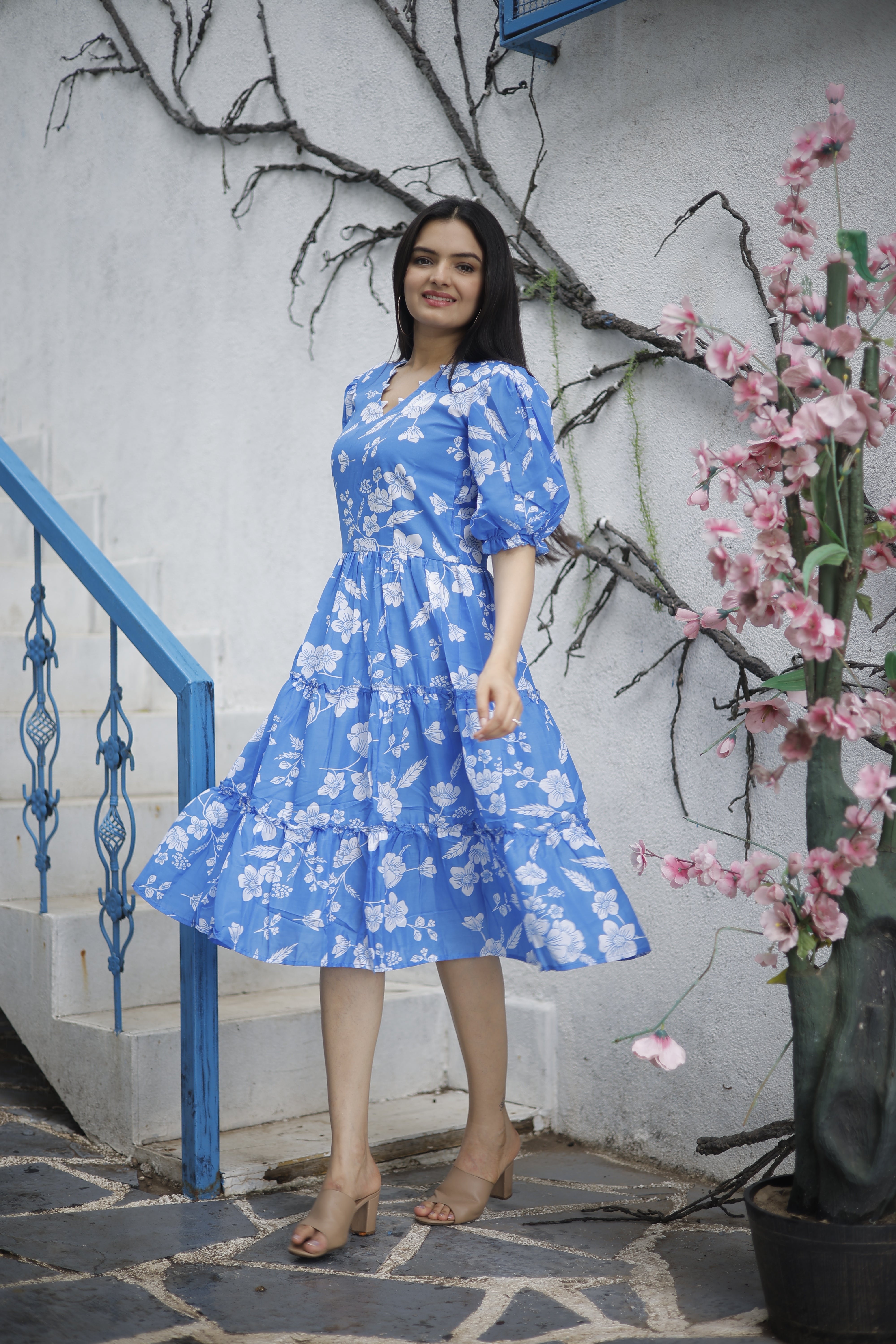 SKY BLUE MUSLIN DRESS