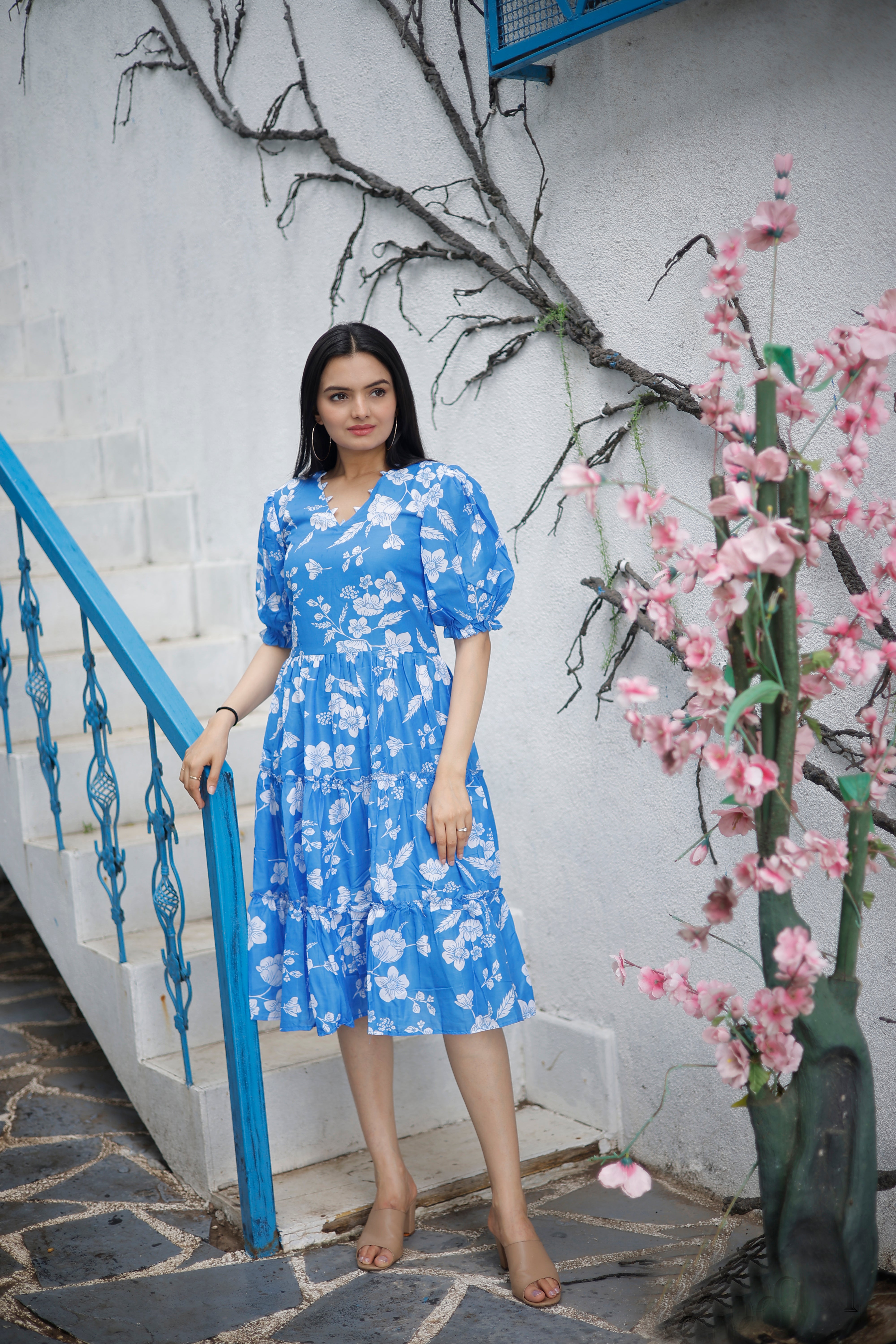 SKY BLUE MUSLIN DRESS