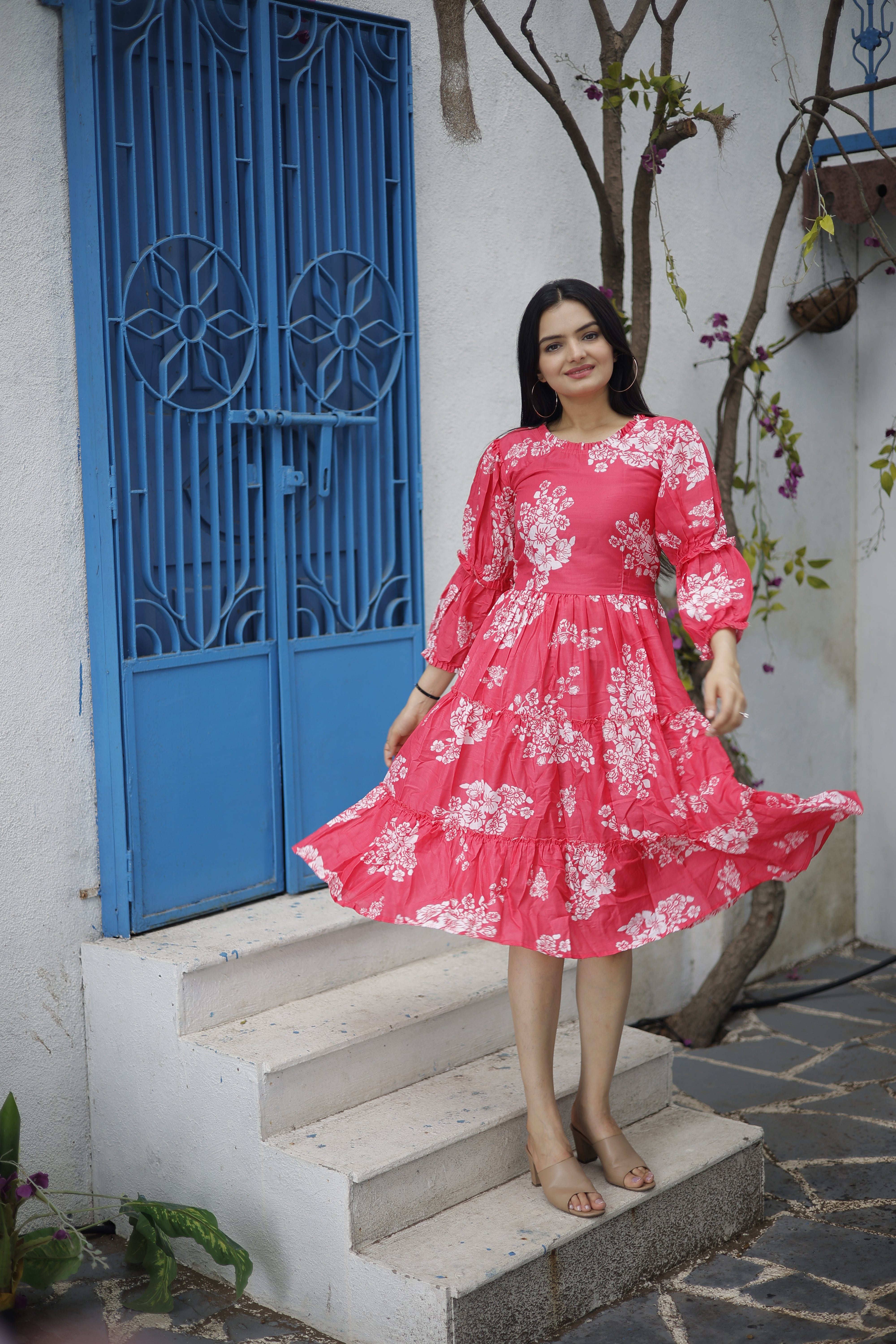 FLORAL MUSLIN DRESS