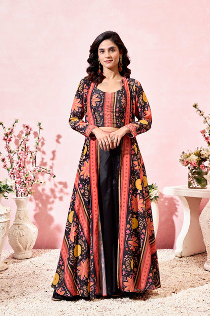VASHTI CREPE CROPTOP-PLAZZO SET