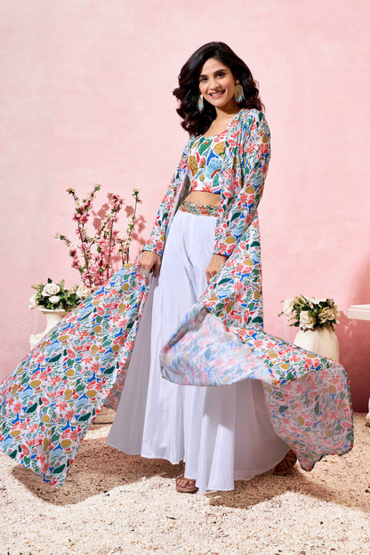 Vashti Elegant Crepe Shrug Set