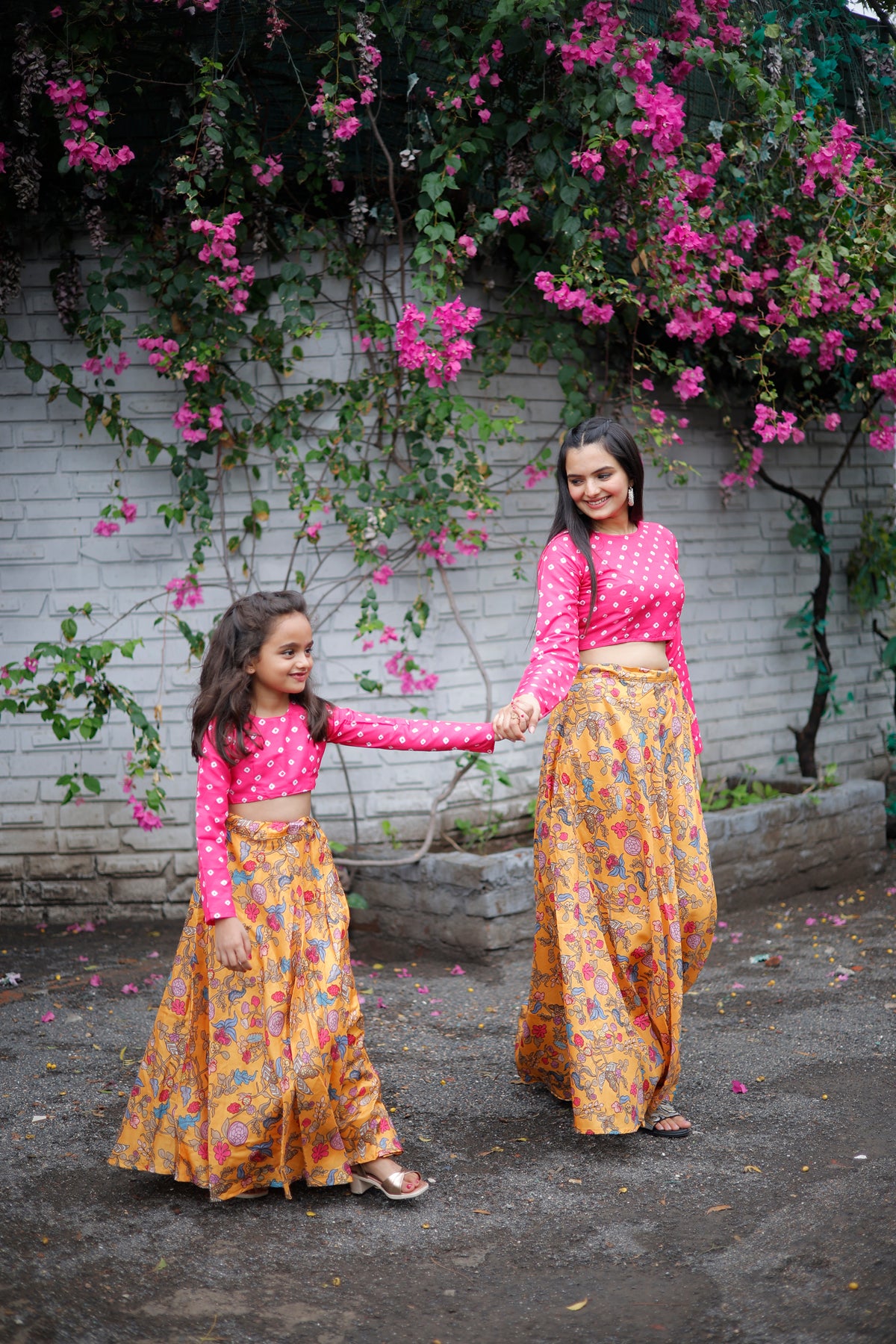 Elegant Mom and Kids Coordinated Crop top & Lehenga Set