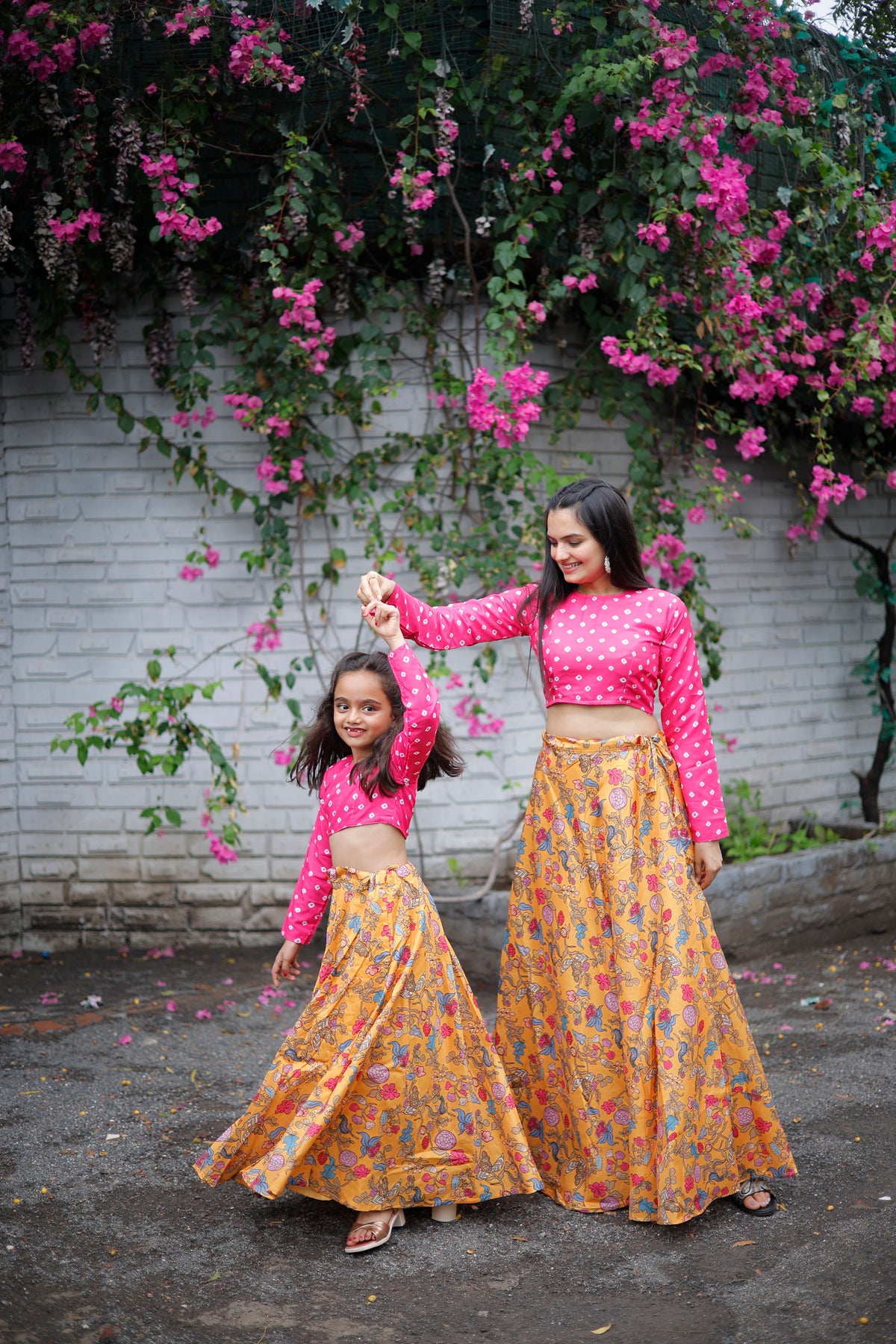 Elegant Mom and Kids Coordinated Crop top & Lehenga Set