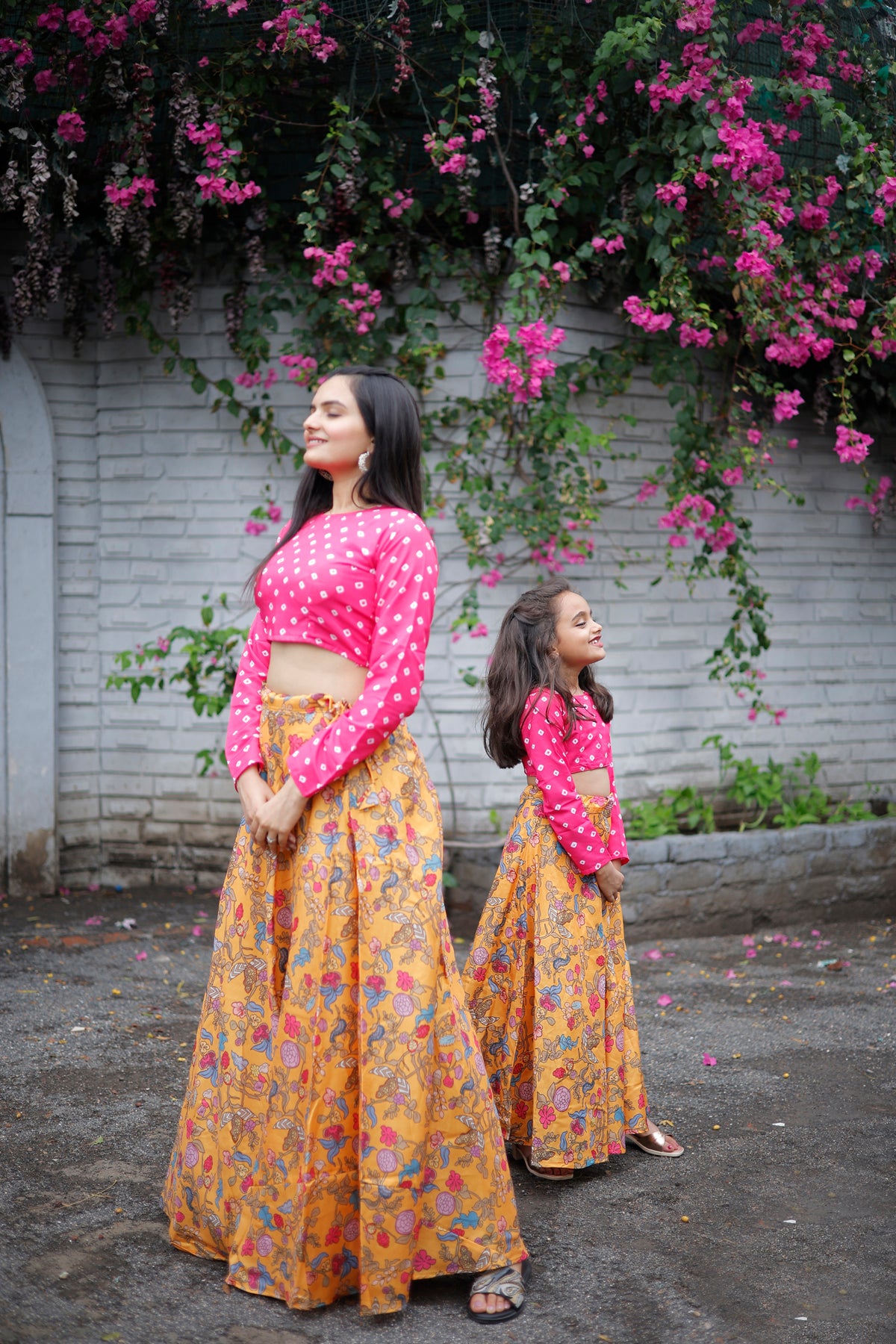 Elegant Mom and Kids Coordinated Crop top & Lehenga Set