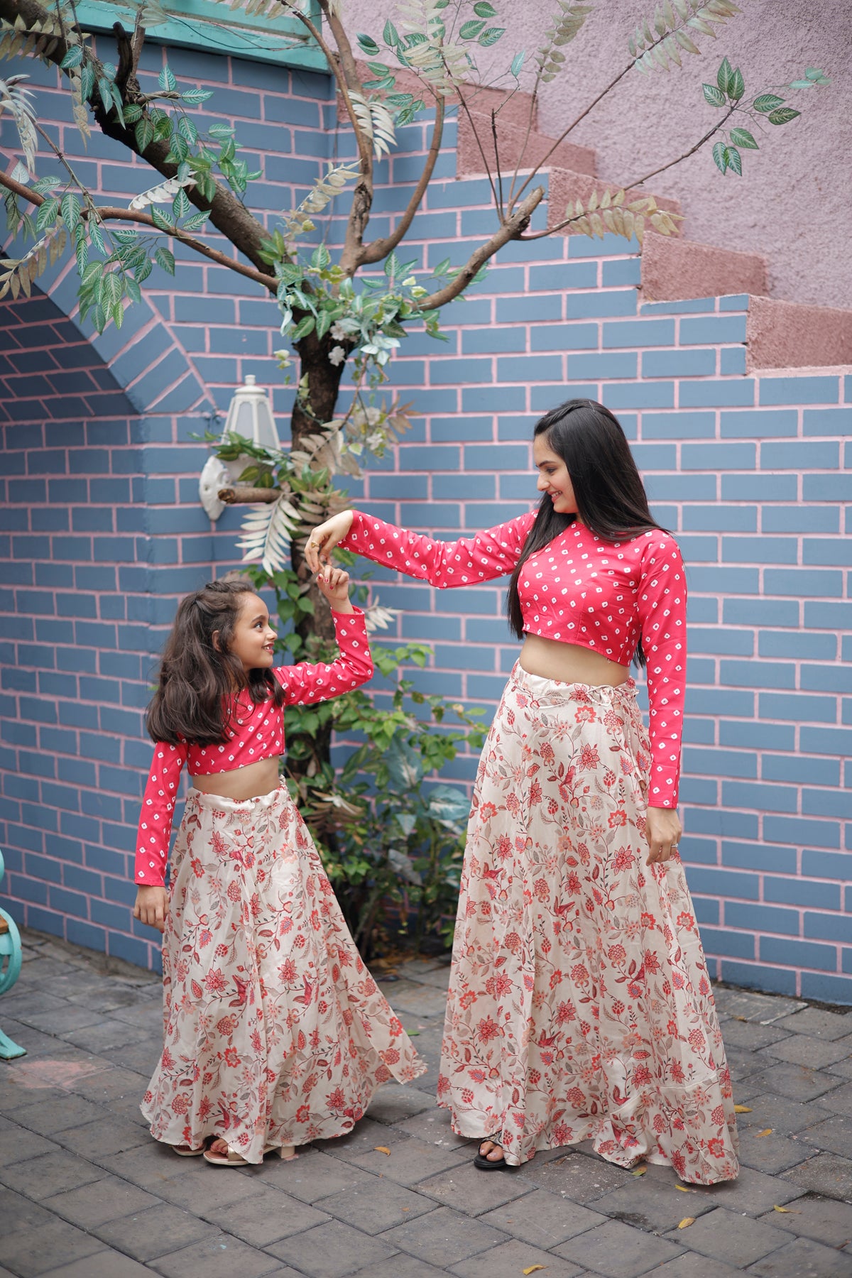 Elegant Mother and Kids Lehenga Set