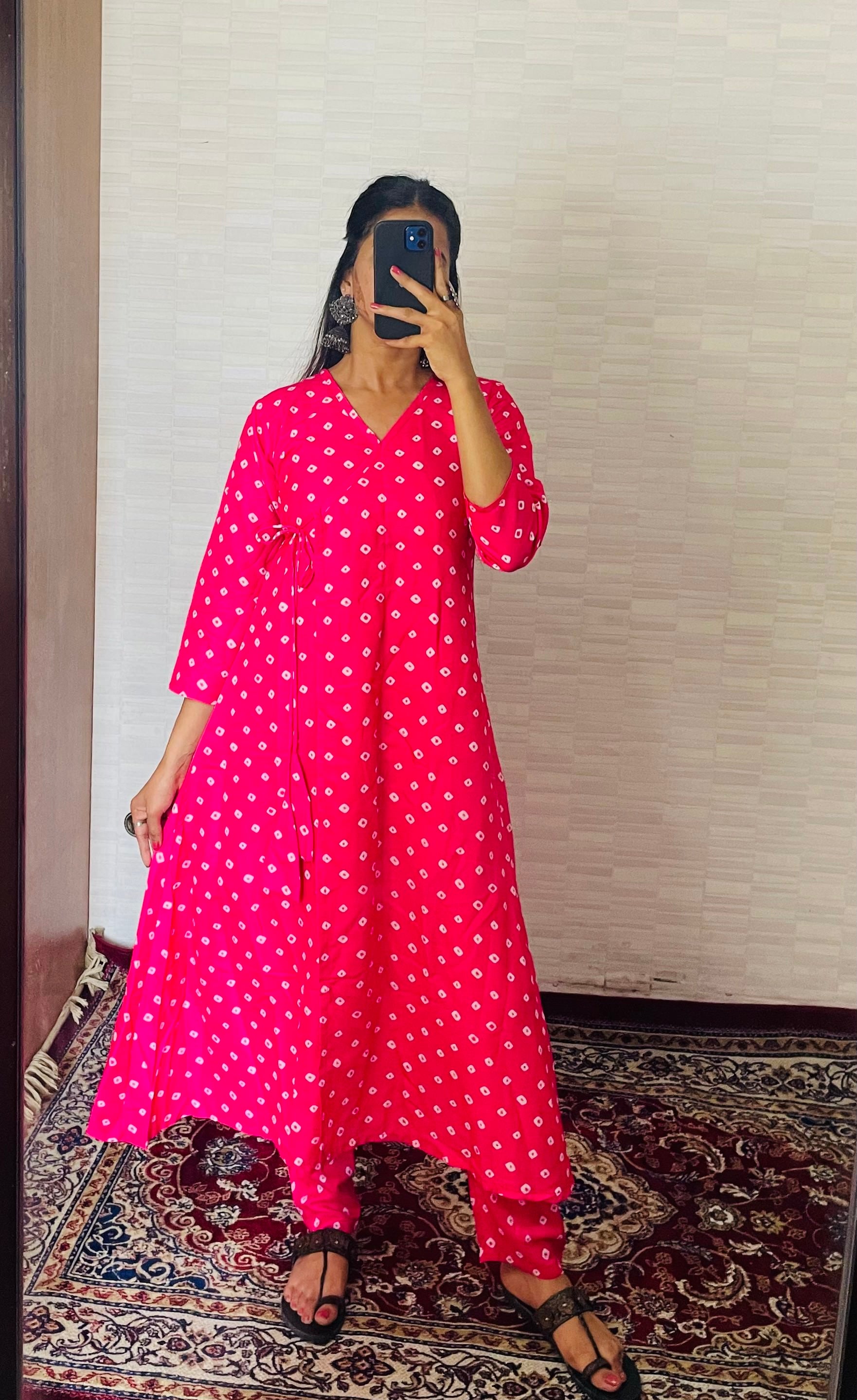 PINK DOLA SILK KURTA SET