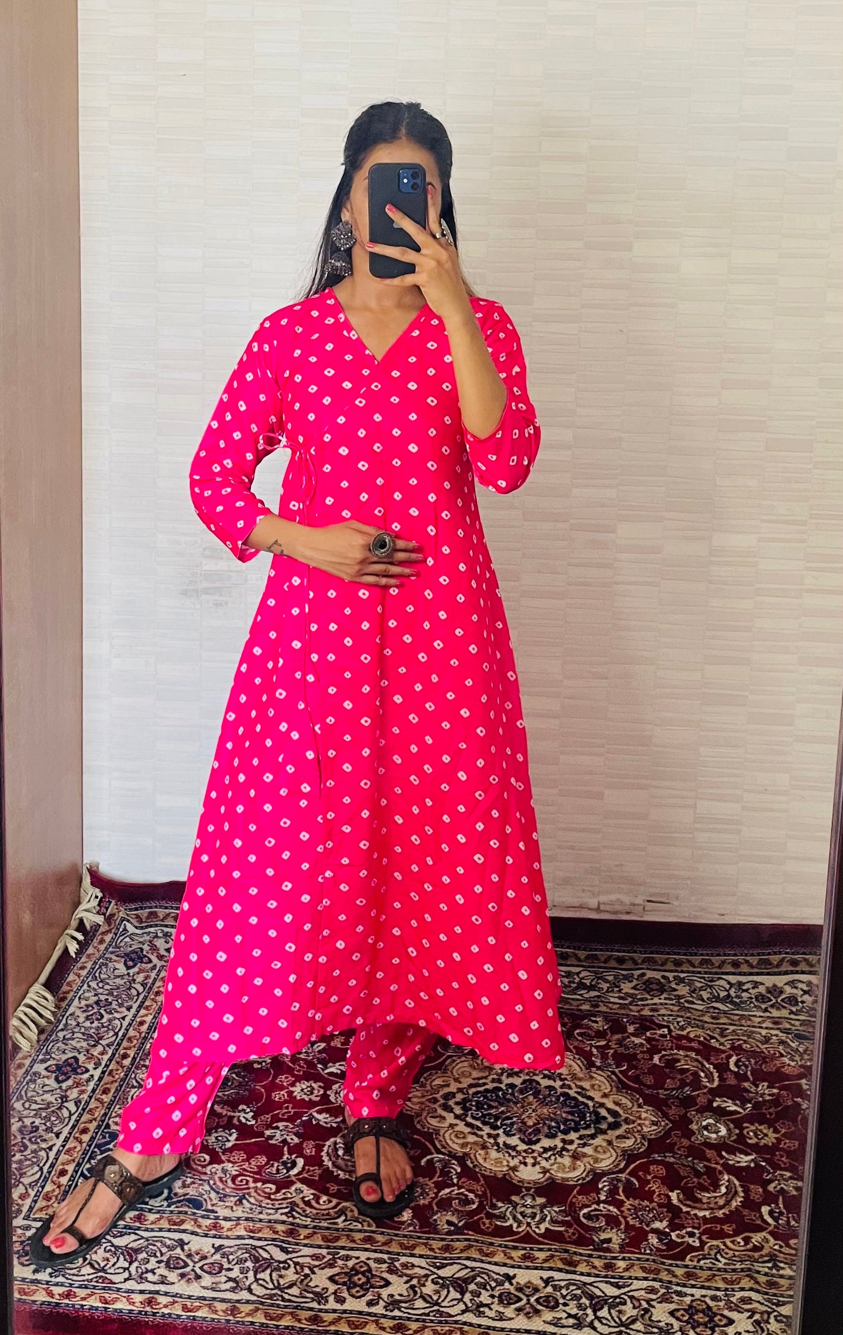 PINK DOLA SILK KURTA SET