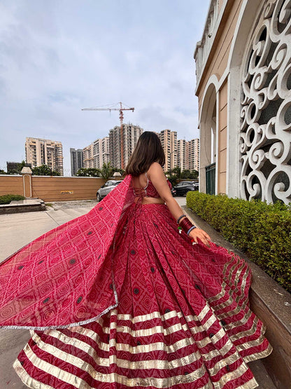 Faux Georgette Lehenga Choli with Graceful 13-Meter Flair