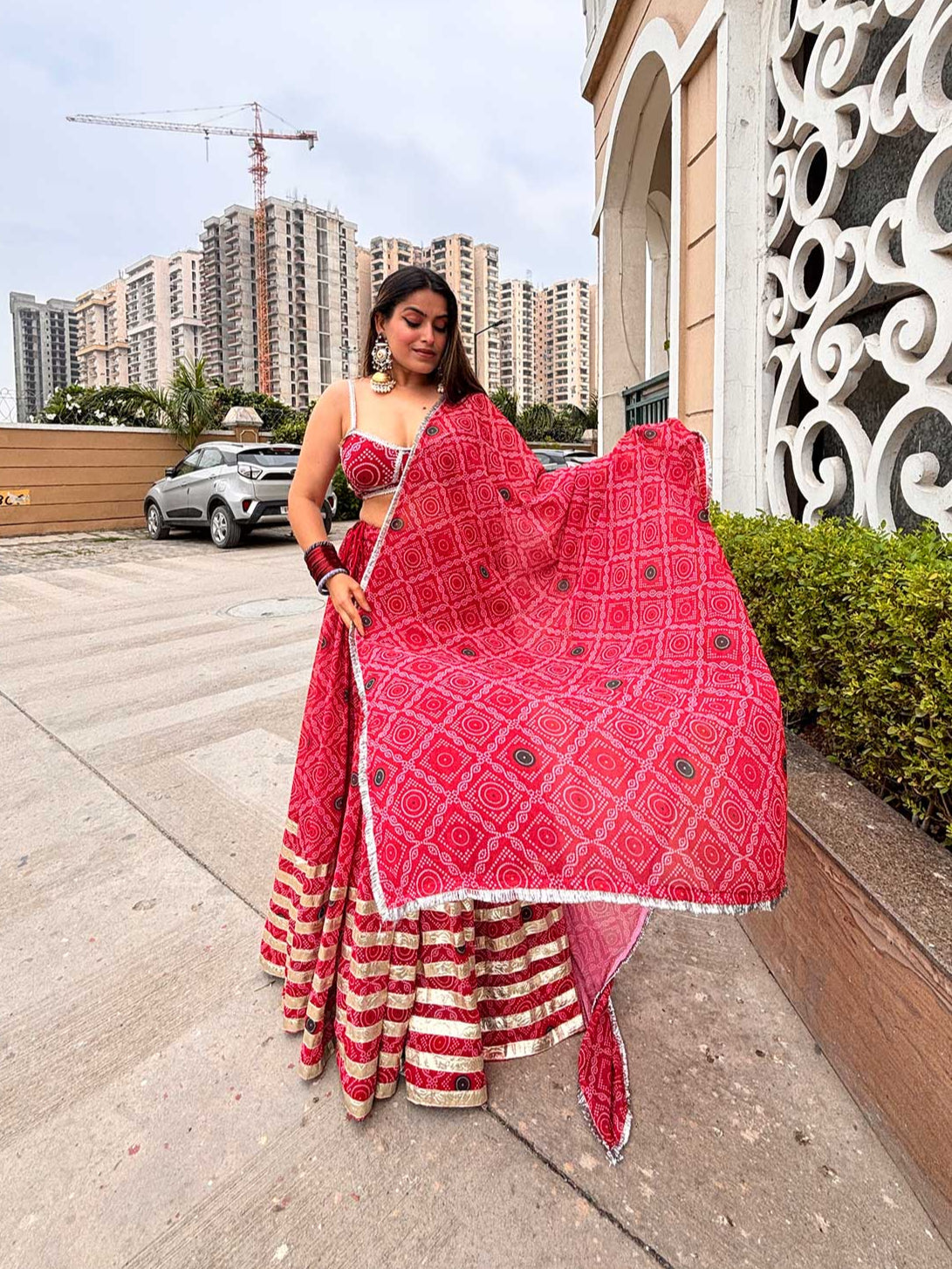 Faux Georgette Lehenga Choli with Graceful 13-Meter Flair