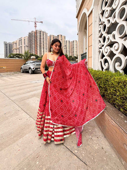 Faux Georgette Lehenga Choli with Graceful 13-Meter Flair