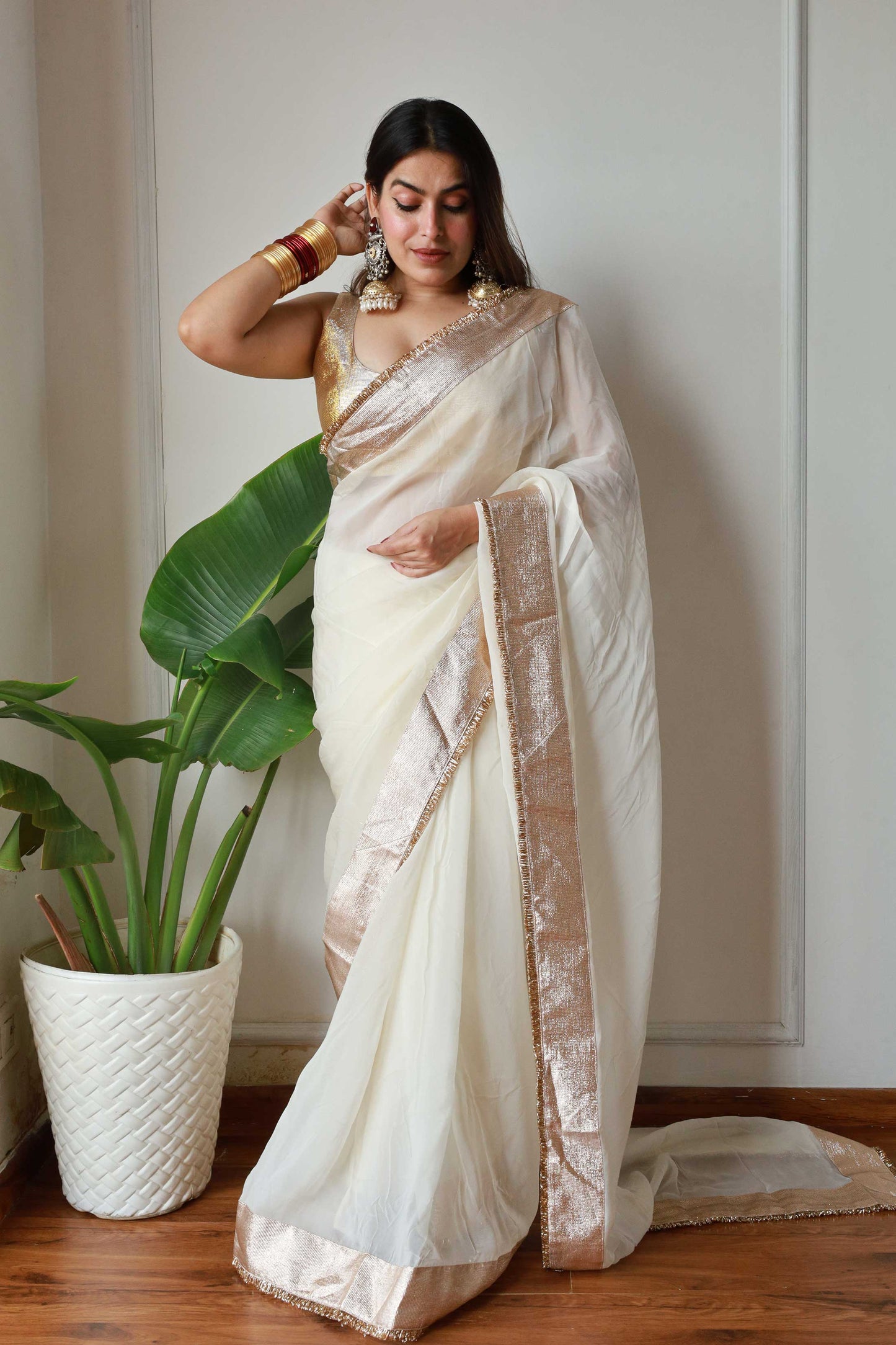 Off white Organza Saree