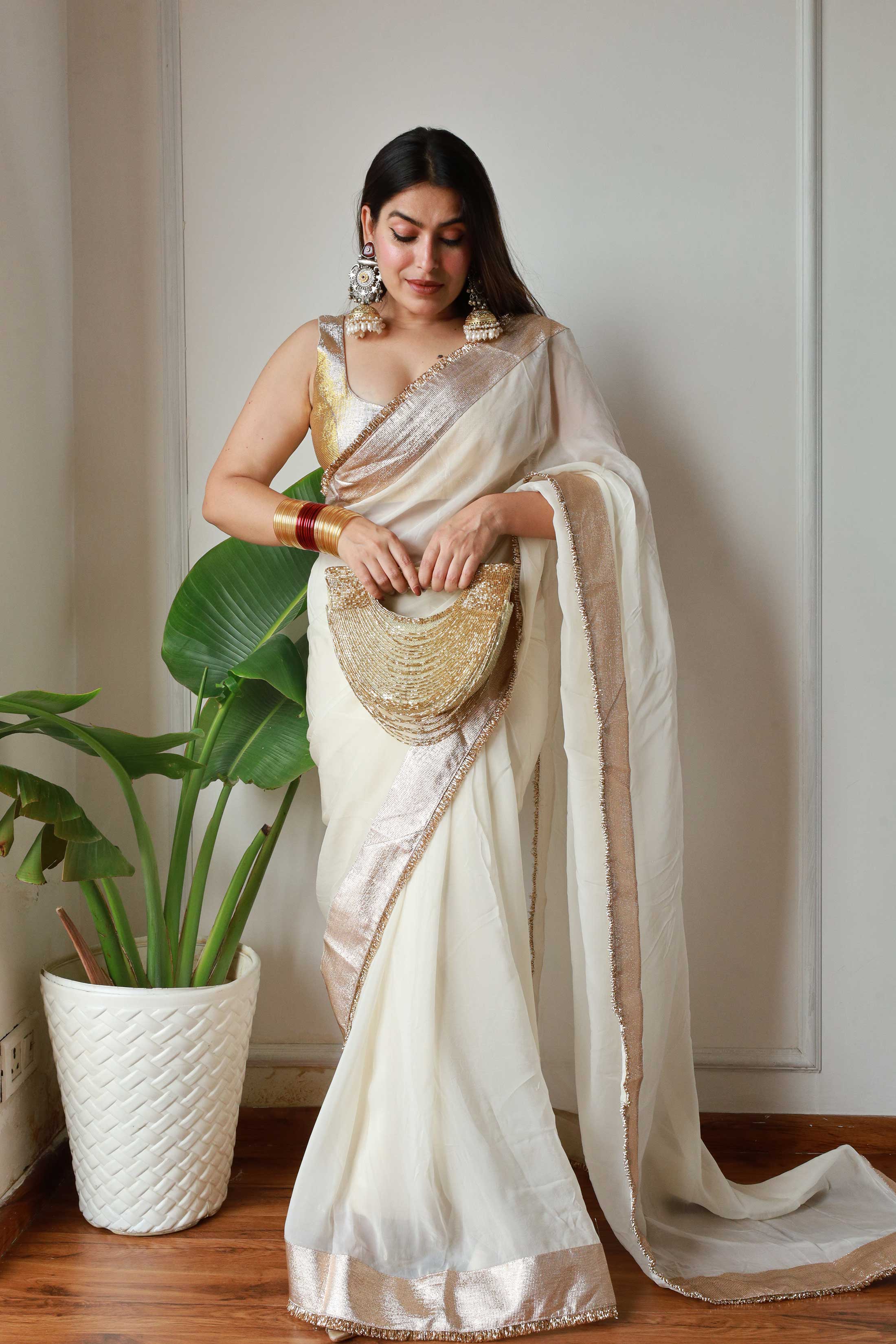 Off white Organza Saree