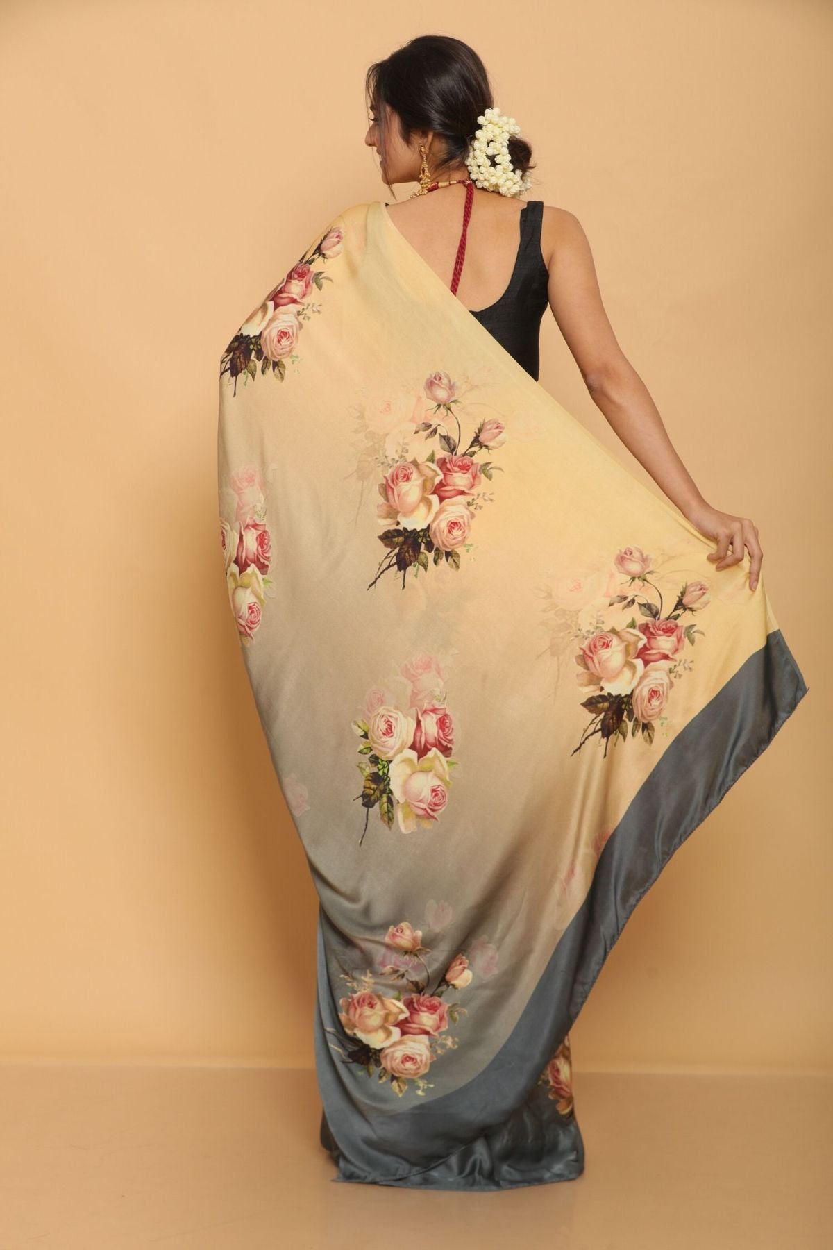 Satin Saree with Heavy Digital Print Saree