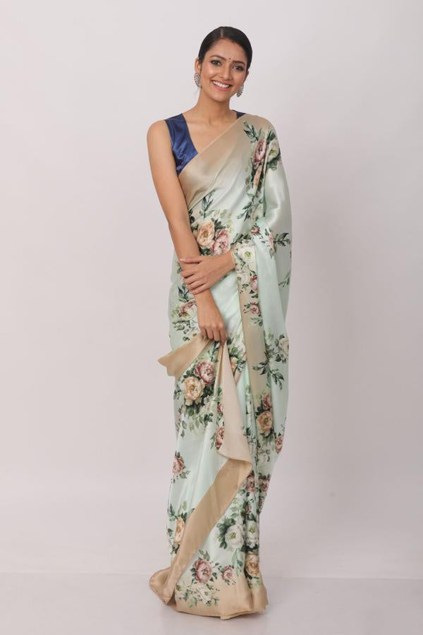 PRINTED SATIN SAREE