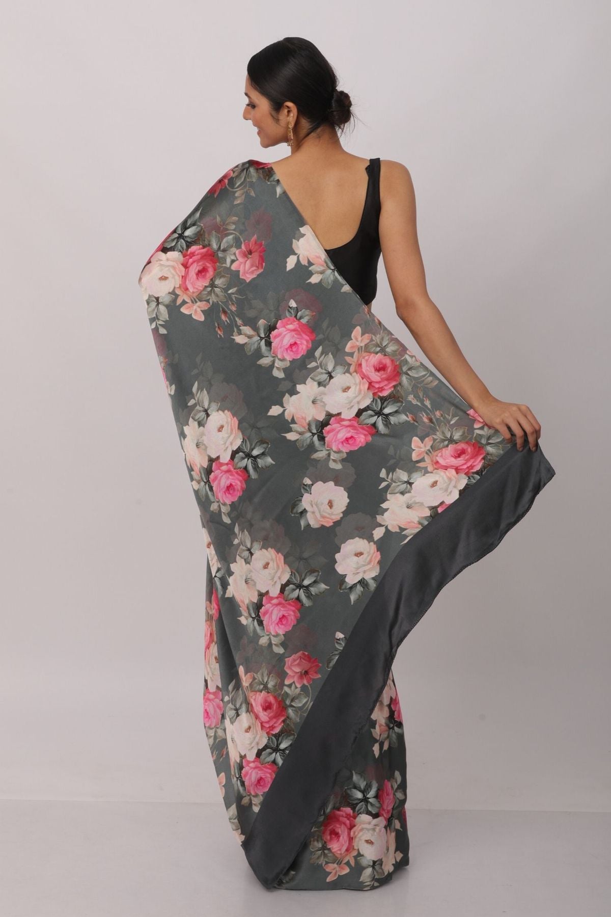 PRINTED SATIN SAREE