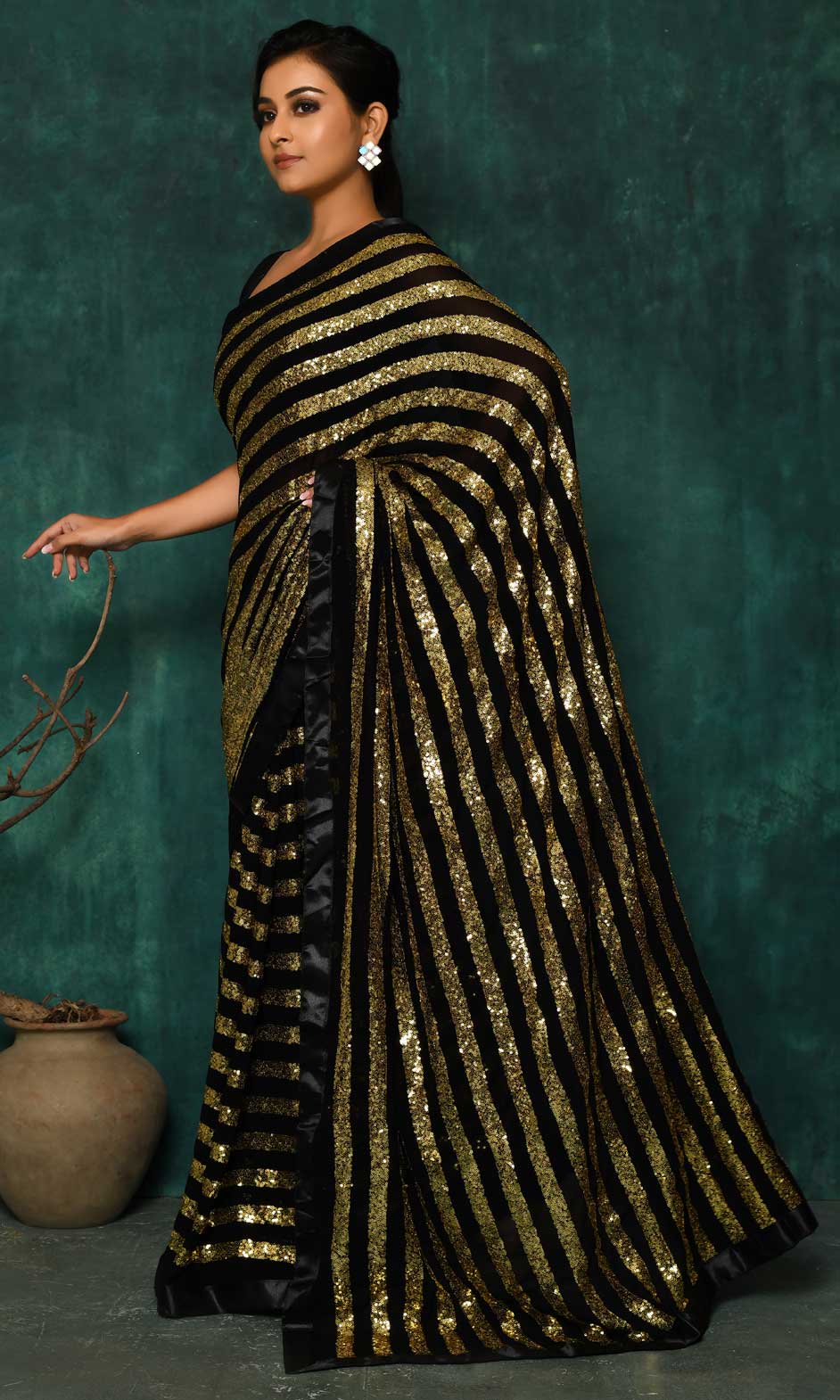 Faux Blooming Georgette Saree with Mulberry Silk Blouse