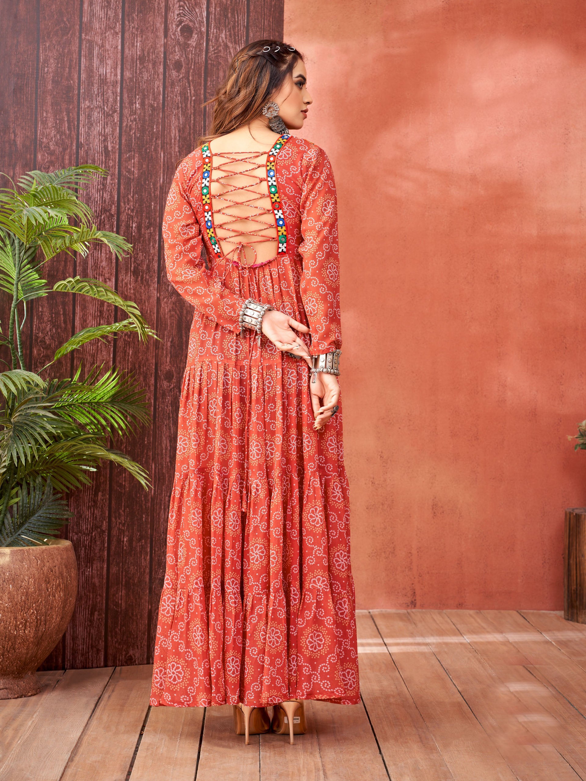 Navratri Faux Georgette Gown with Full Flaired