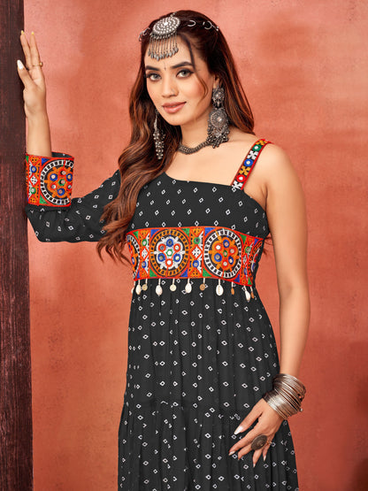 Navratri Faux Georgette Gown with Voluminous Flair