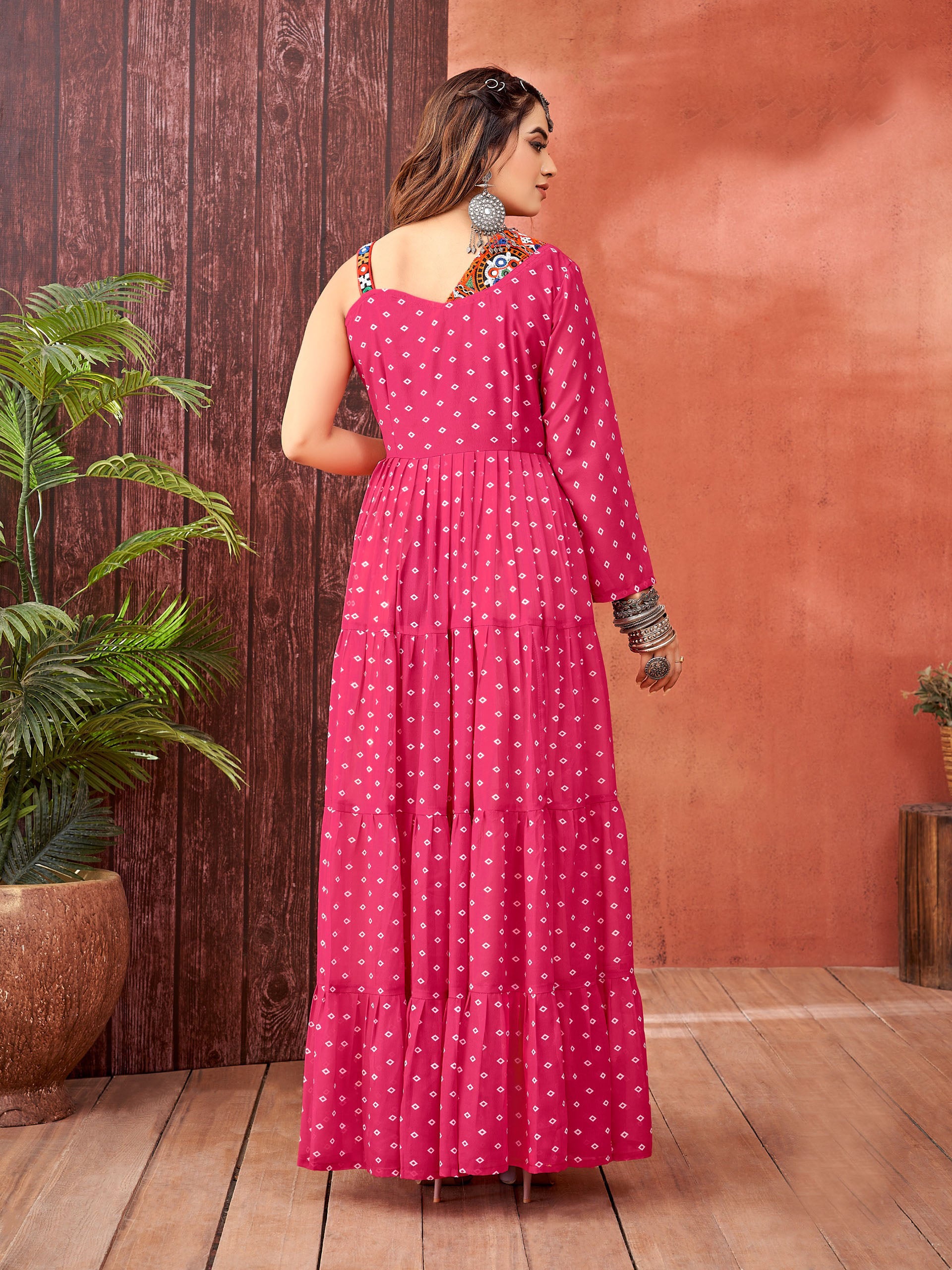 Navratri Faux Georgette Gown with Full Flair