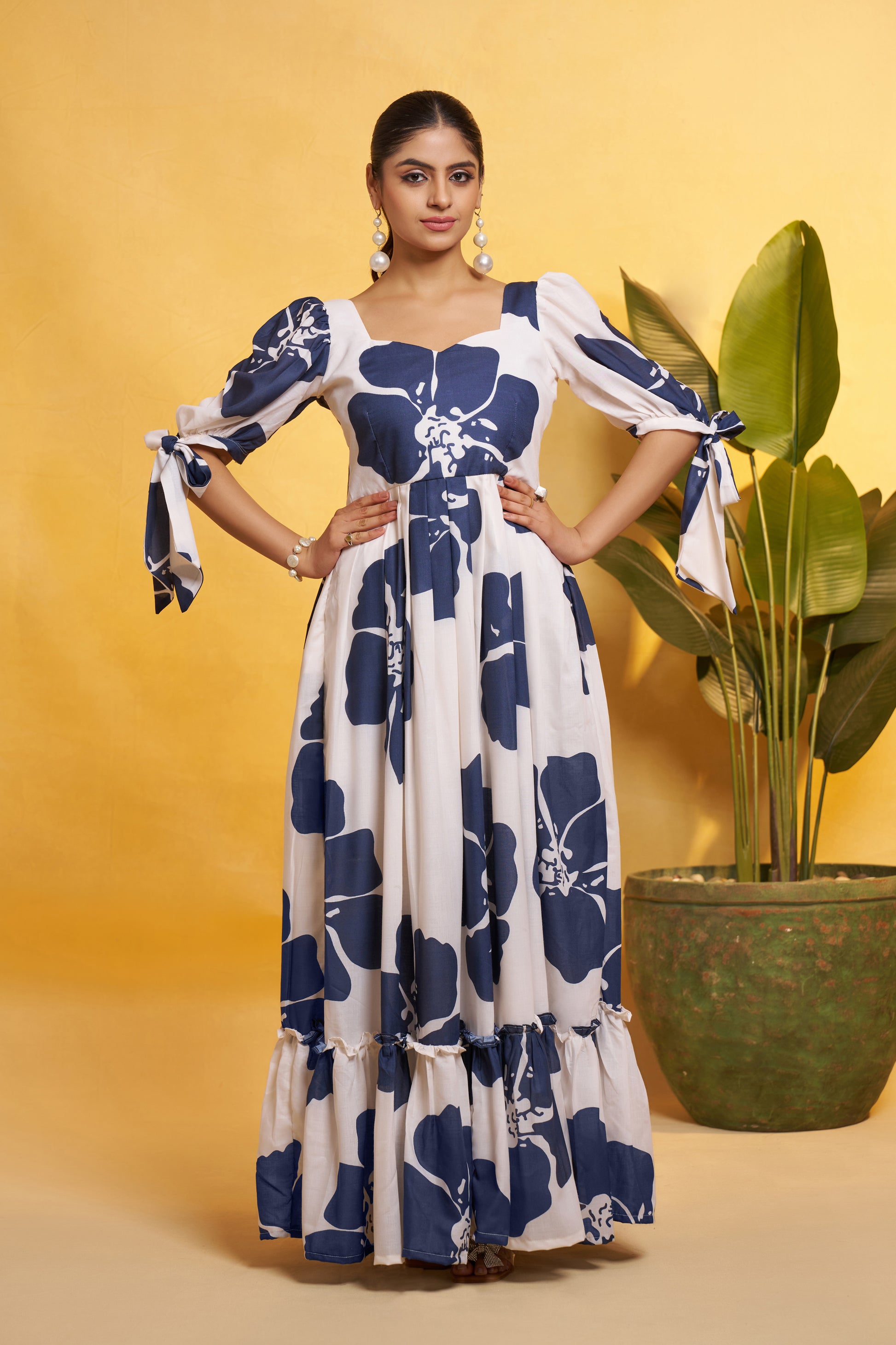 Rozy Cotton Maxi Dress  Desi Wear Hub