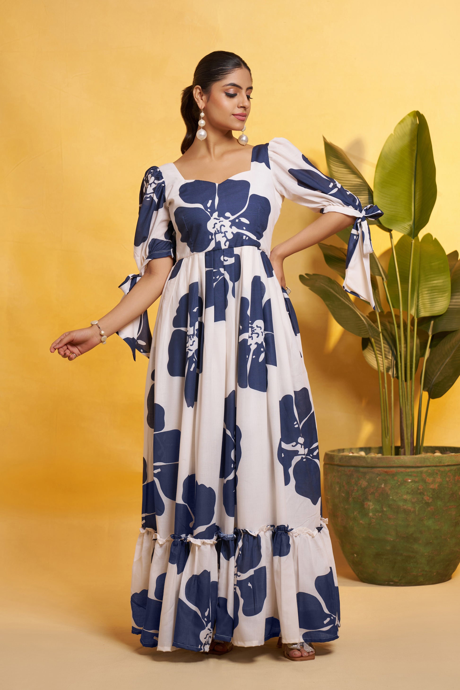 knee length dresses for ladies Rozy Cotton Maxi Dress