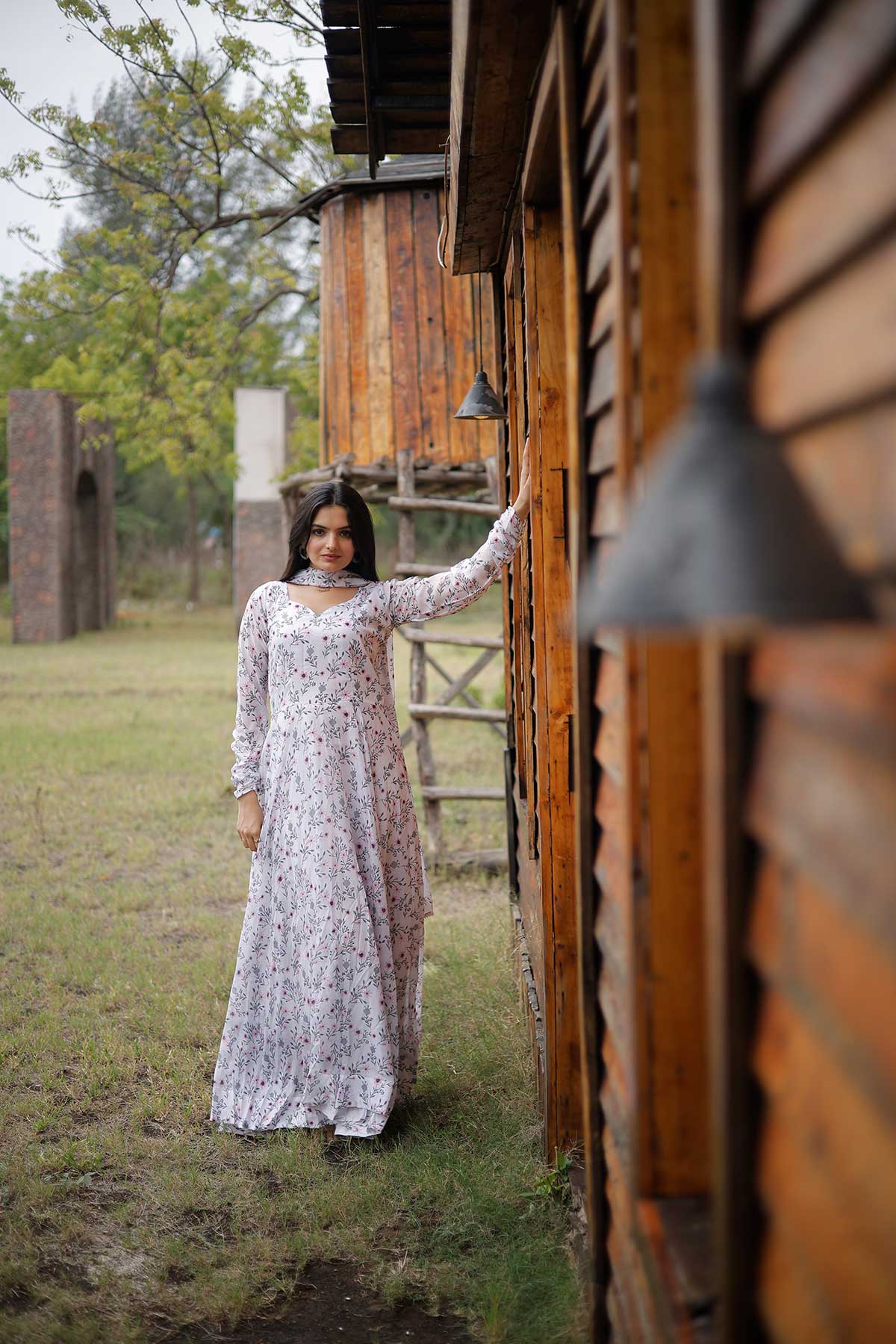 RHEA PRINTED TABBY SILK MAXI SET