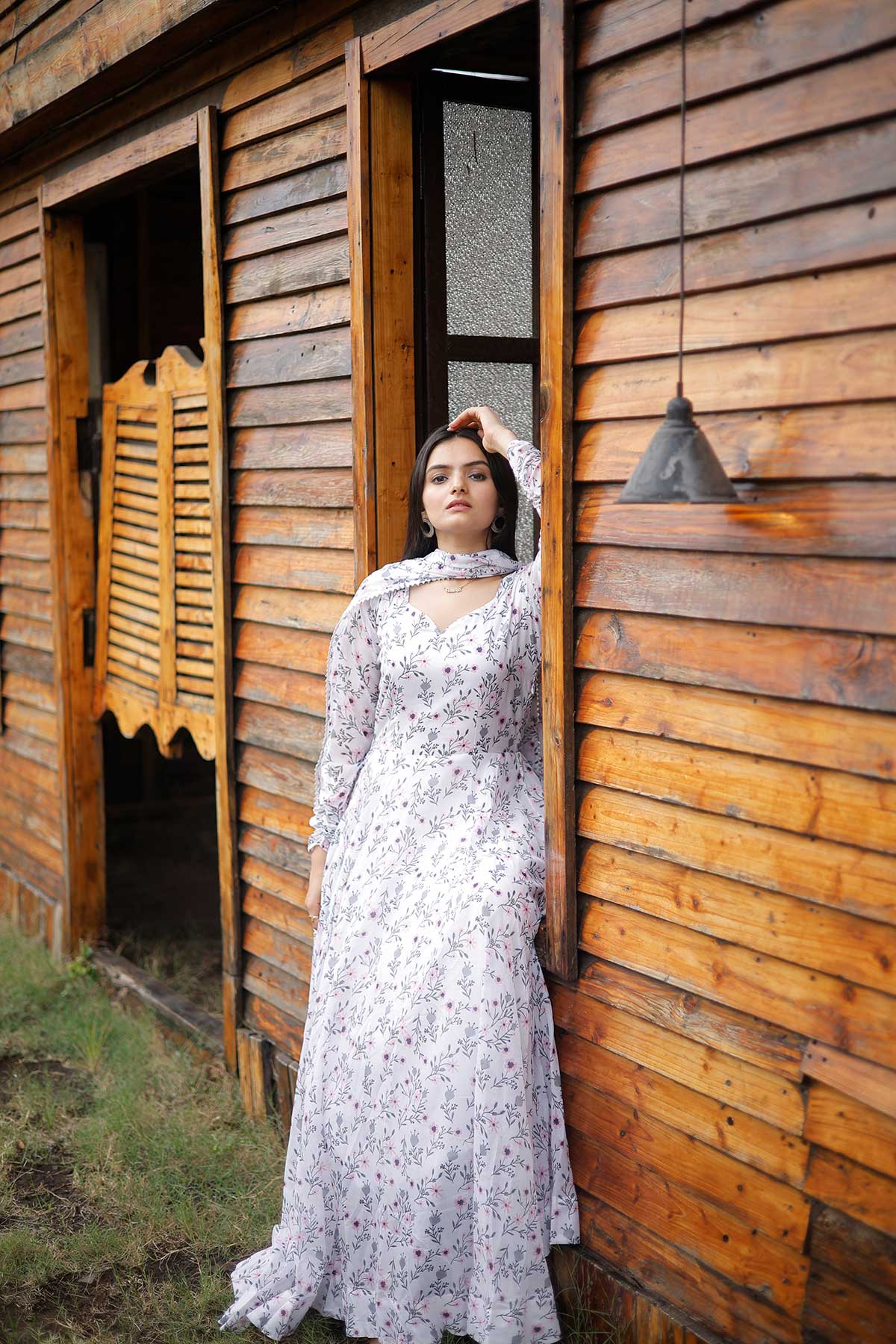 RHEA PRINTED TABBY SILK MAXI SET