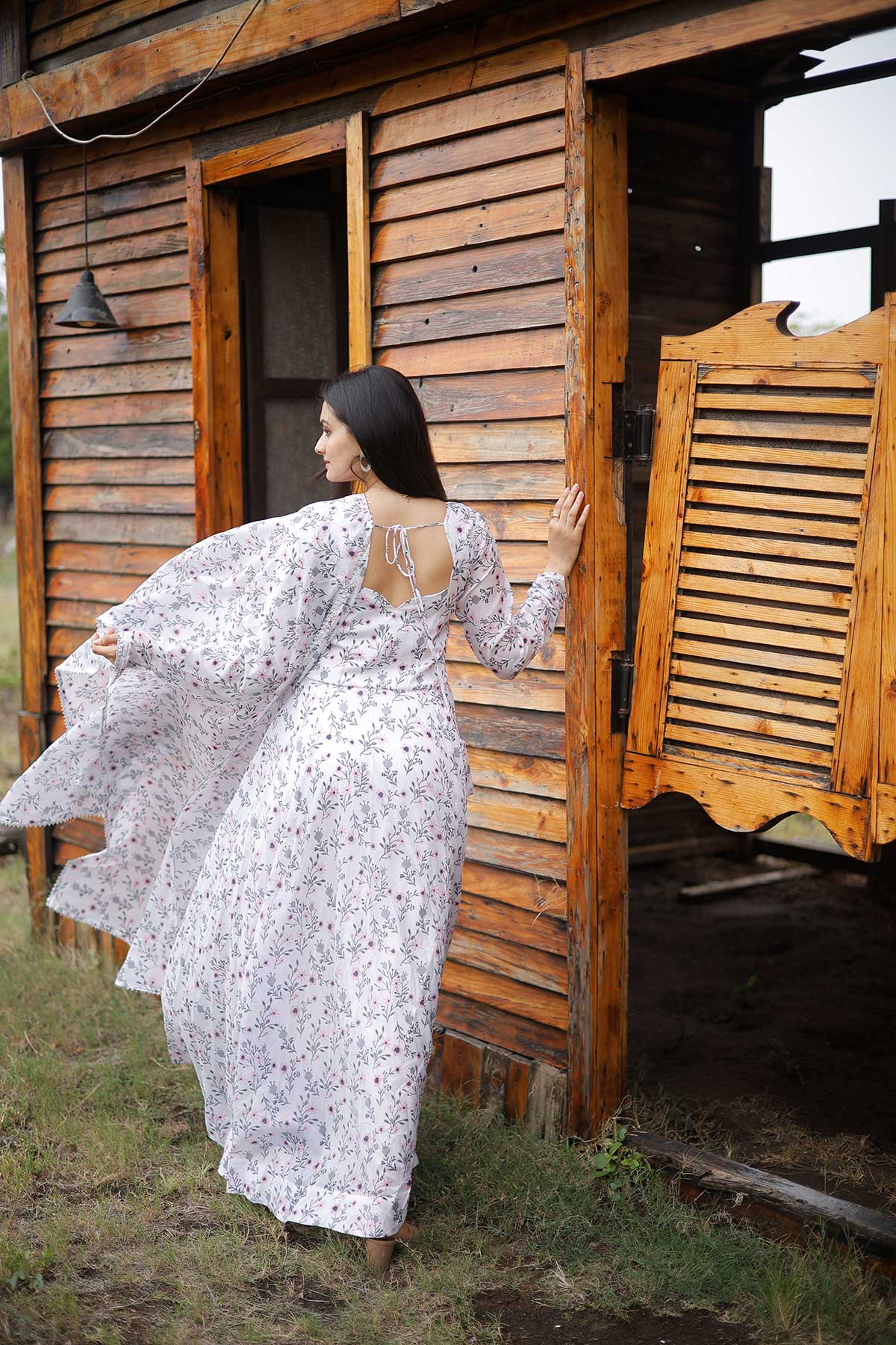 RHEA PRINTED TABBY SILK MAXI SET