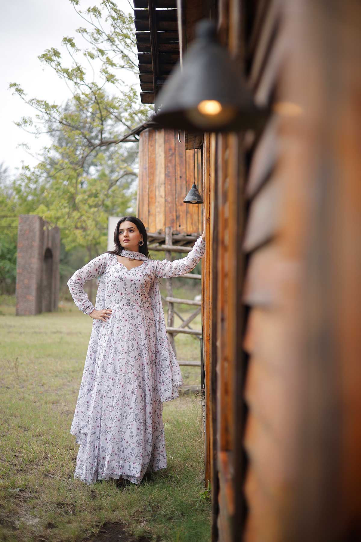 RHEA PRINTED TABBY SILK MAXI SET