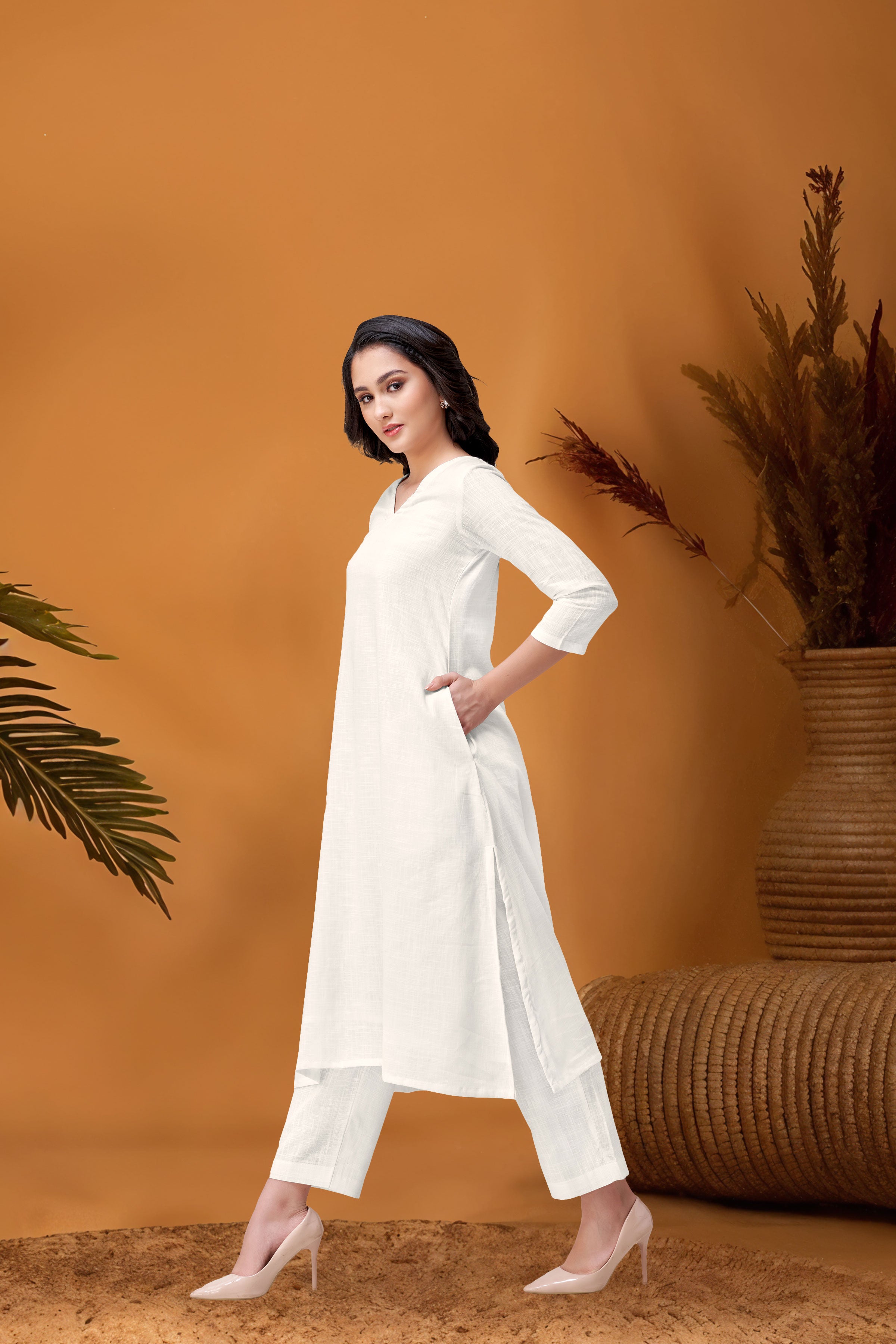 DIYA WHITE KURTA SET
