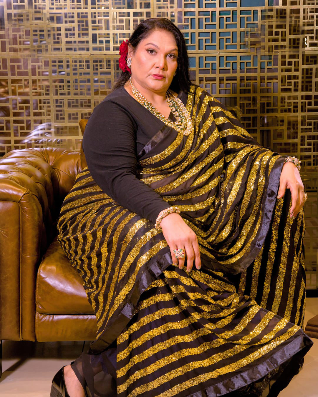 Faux Blooming Georgette Saree with Mulberry Silk Blouse