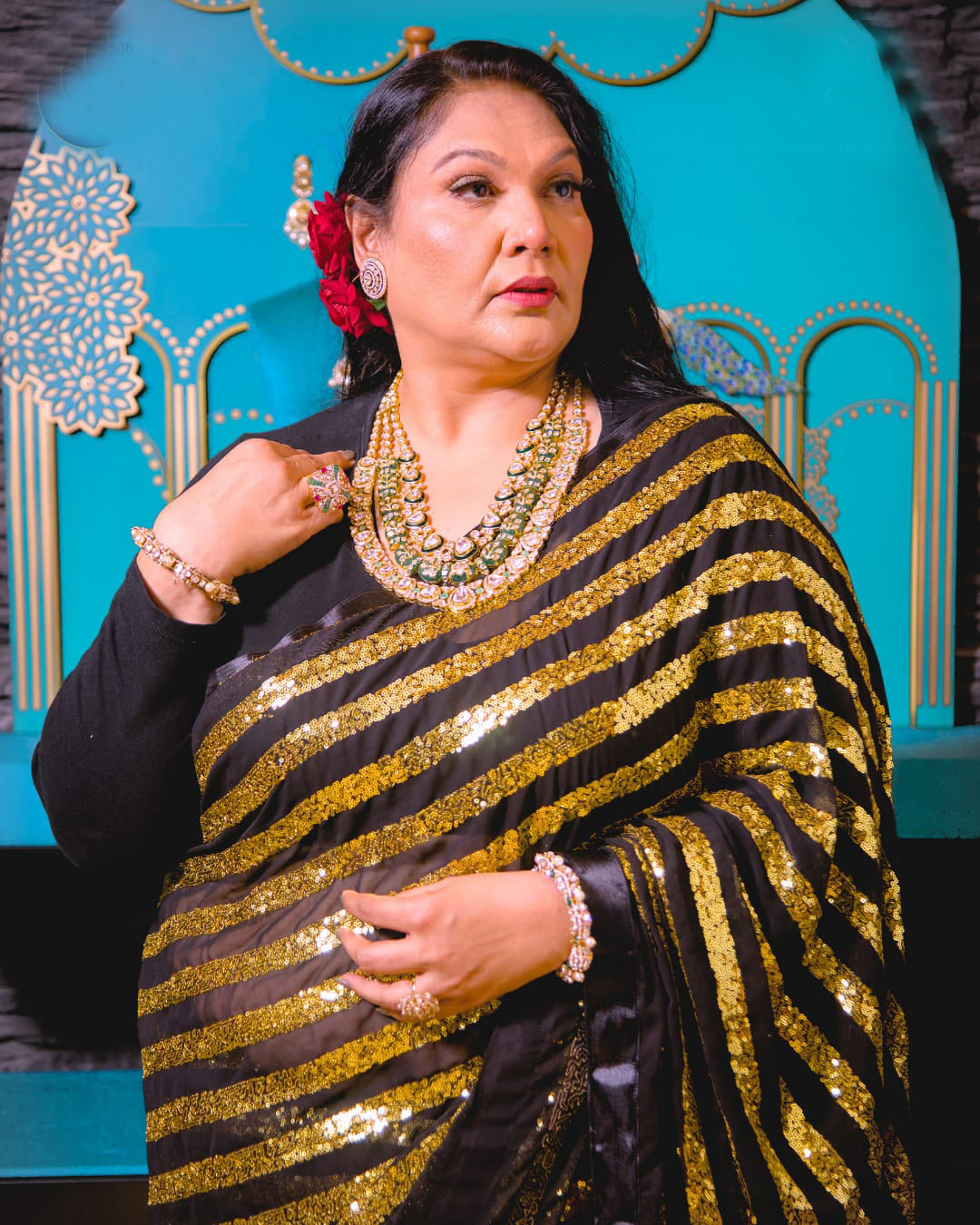 Faux Blooming Georgette Saree with Mulberry Silk Blouse