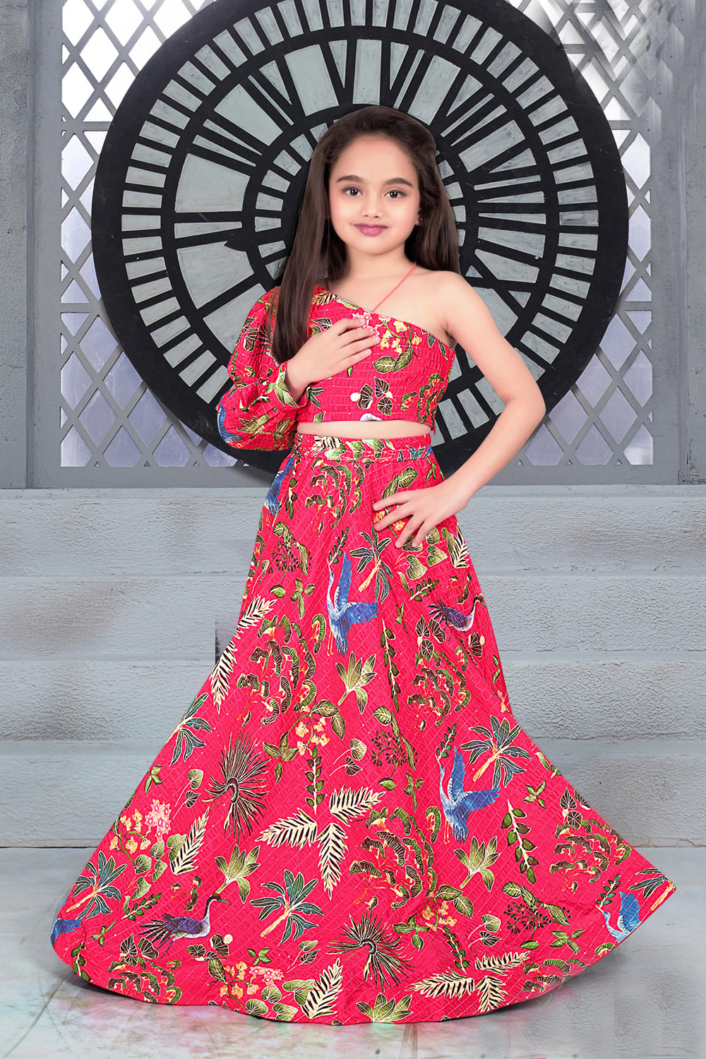 NORI PIKN CHINON SEQUENCE KIDS LEHENGA CHOLI