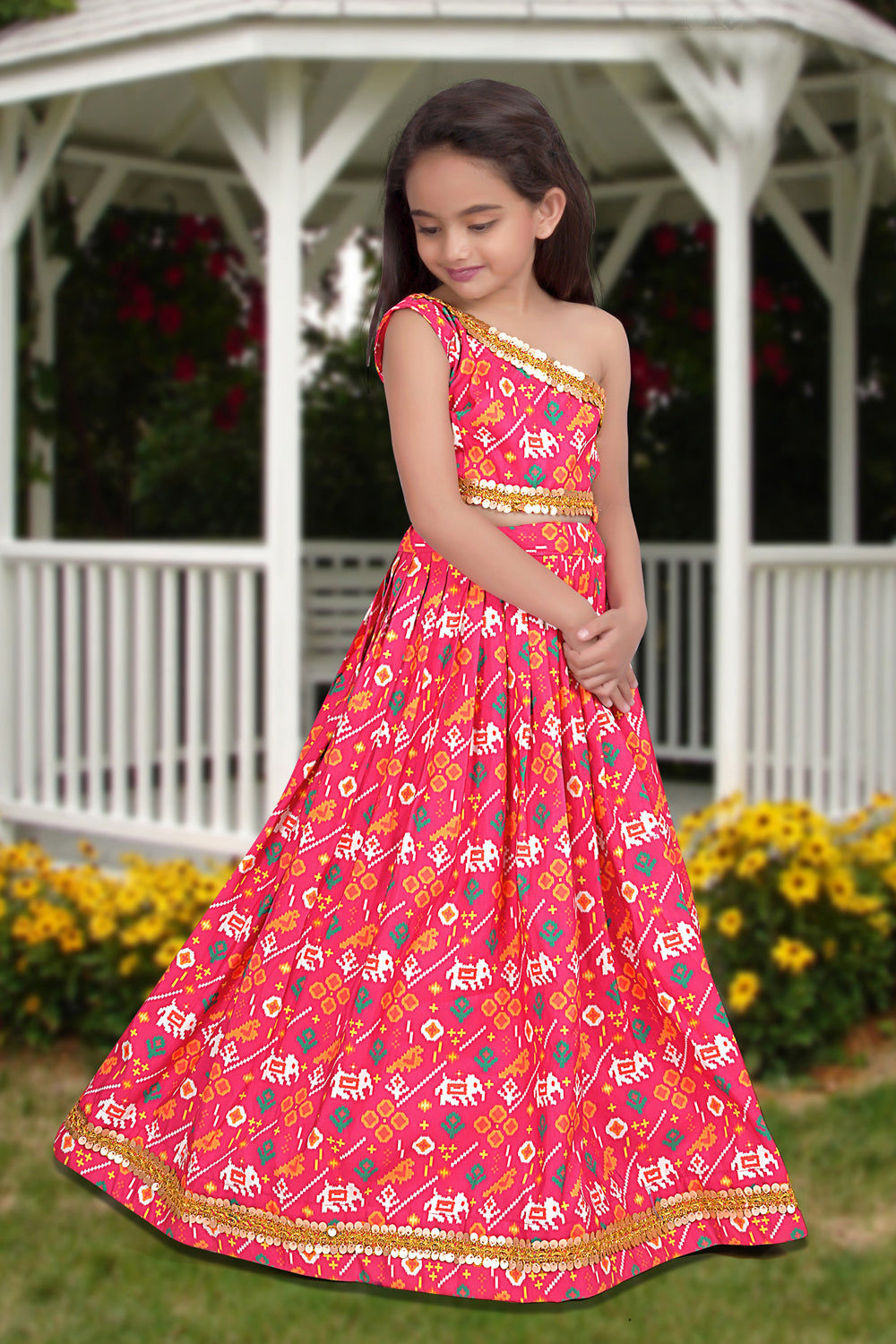 KRIVA PINK KIDS LEHENGA CHOLI
