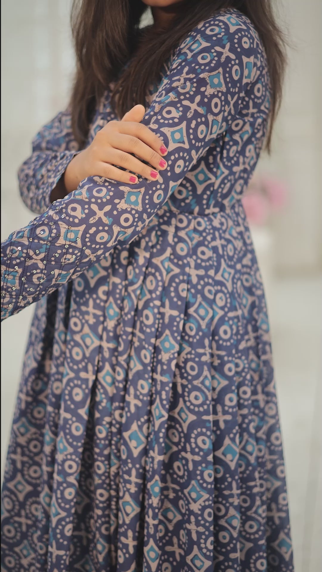 Adorable Kids Gown with Embroidery Zari Sequins Work