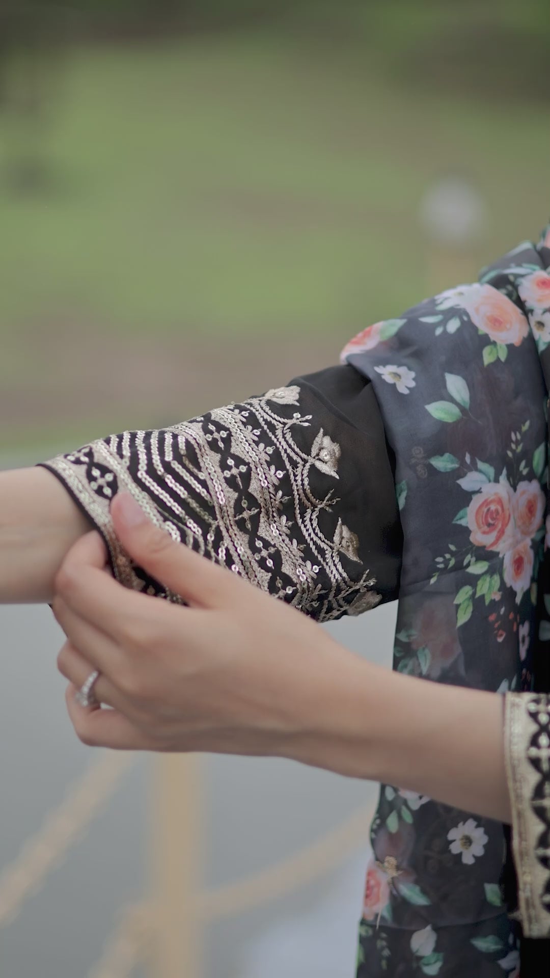 Embroidered Gown with Dupatta