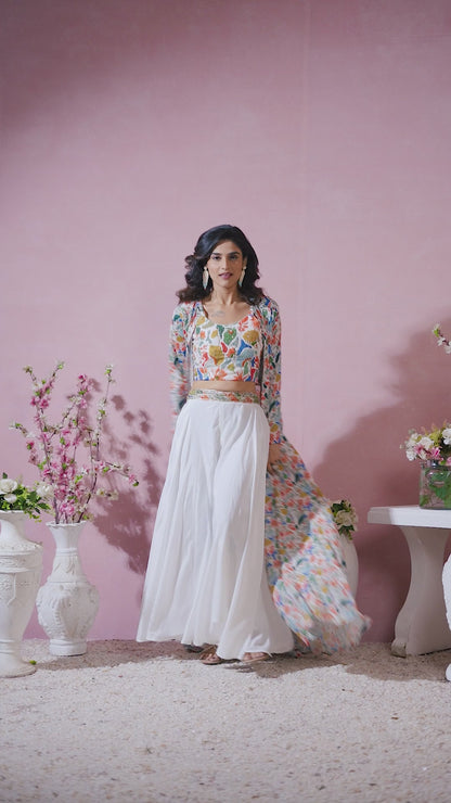 Vashti Elegant Crepe Shrug Set