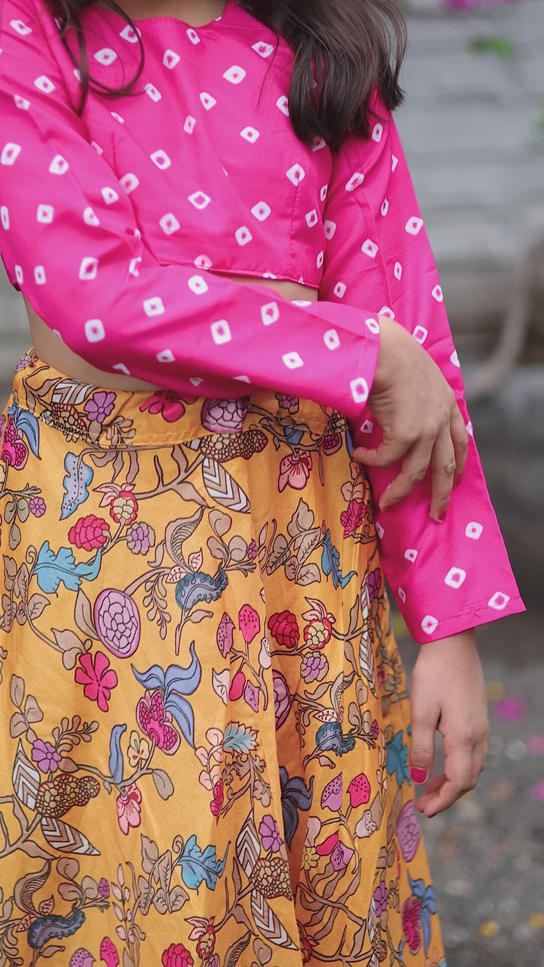 Stylish Kids Printed Lehenga With Crop-top