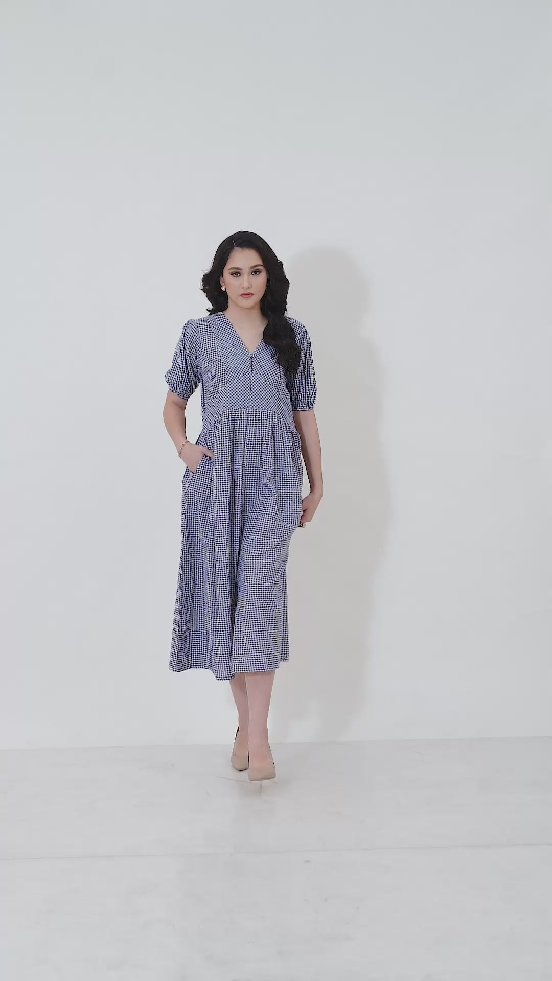 CLARA BLUE CHEX DRESS