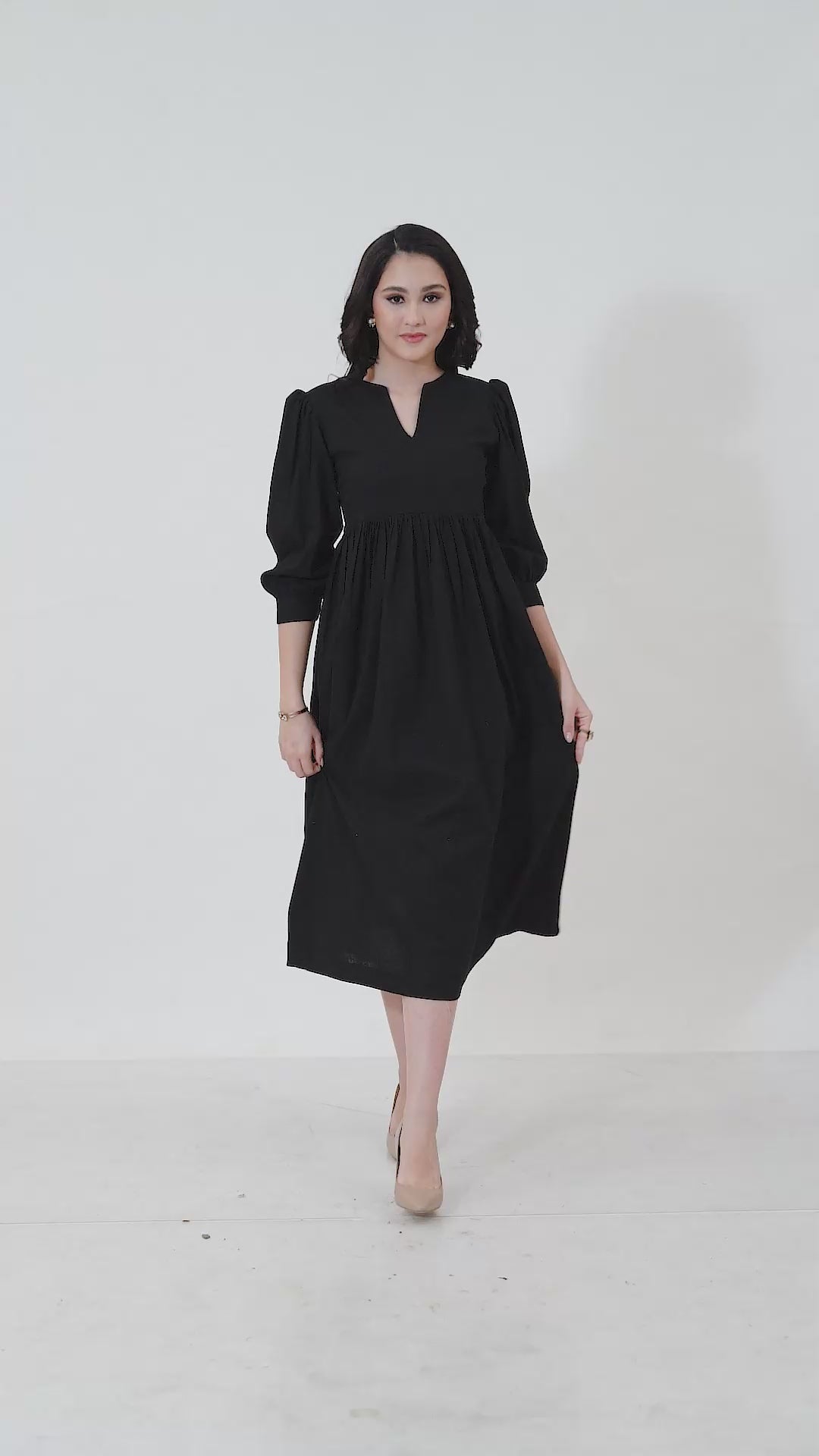 VIBHA BLACK COTTON DRESS